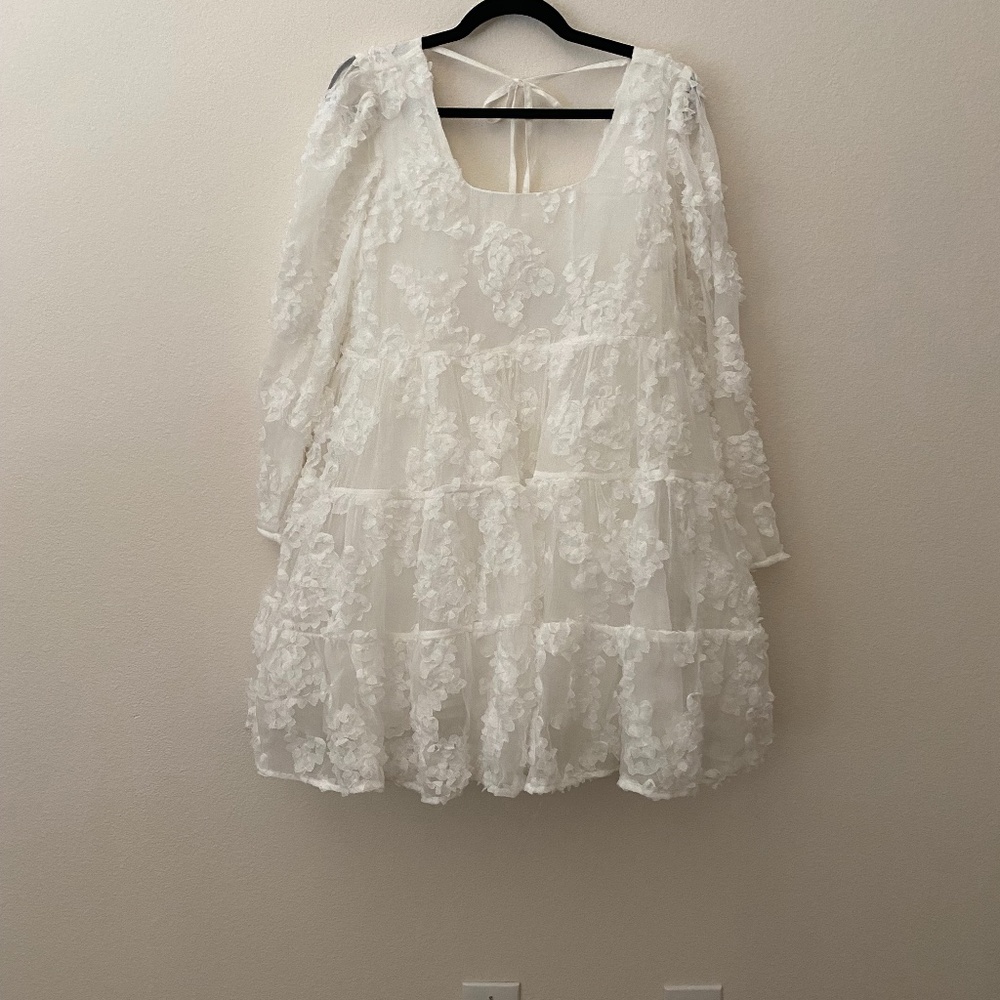 Dream by Sister Jane White Lace Floral Mini Dress